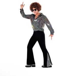 Men's Black Bootcut Disco Pants costume size Medium